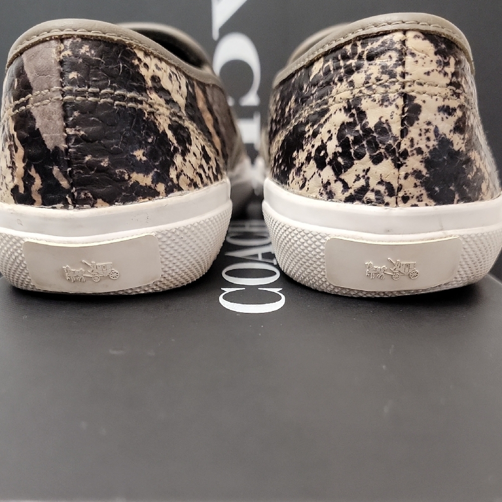 Coach Chrissy Snake Tan and Brown Slip-On Sneakers Q8093 8.5B - Picture 5 of 8